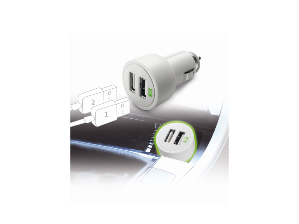 Autonabíjačka Cellularline Dual Ultra vhodná pre iPad, 2 x USB port, 15W/3A