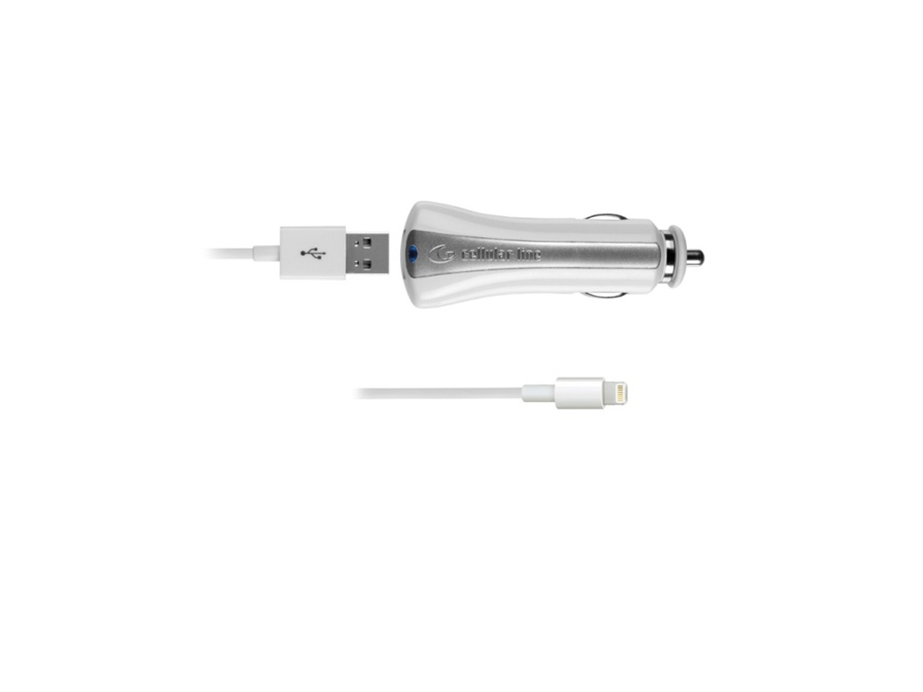 Autonabíjačka CellularLine s USB výstupom + USB kábel Lightning, MFI