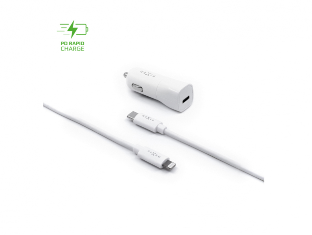 Set autonabíjačky FIXED s USB-C výstupom a USB-C/Lightning kábla