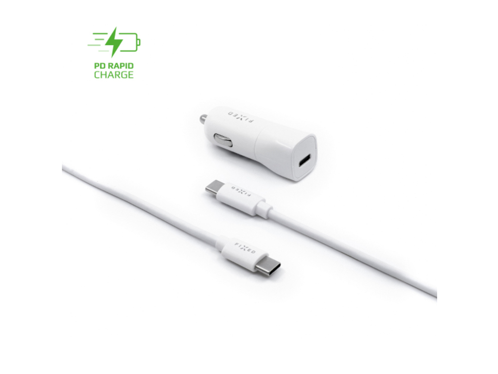 Set autonabíjačky FIXED s USB-C výstupom a USB-C/USB-C kábla
