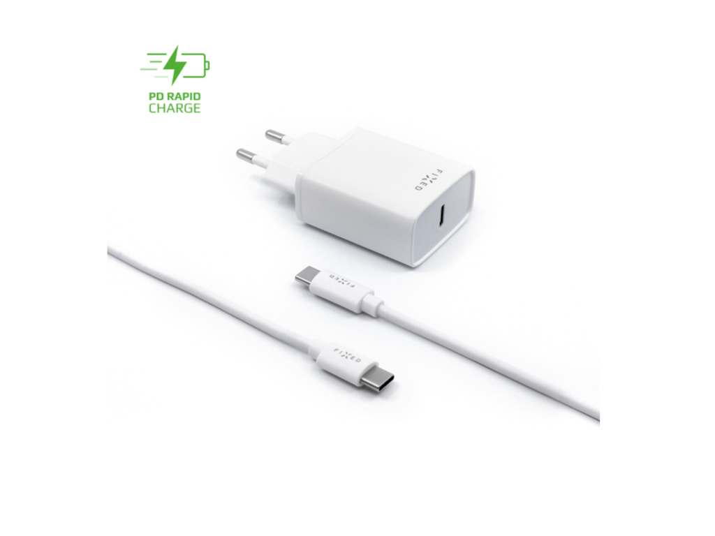 Set sieťovej nabíjačky FIXED s USB-C výstupom a USB-C/USB-C kábla