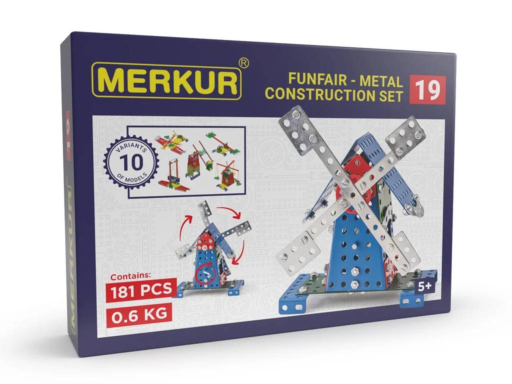 Merkúr stavebnice - 019 Mlyn, 182 dielov, 10 modelov
