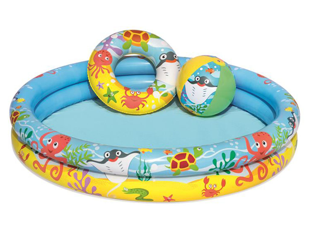 Nafukovací SET - bazén 1,12 m, plávací kruh 0,51 m, lopta 0,41 x 0,15 m