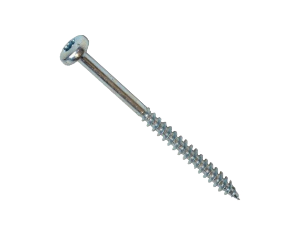 Skrutka s polguľatou hlavou, TORX drážka, časť.závit, zinok biely