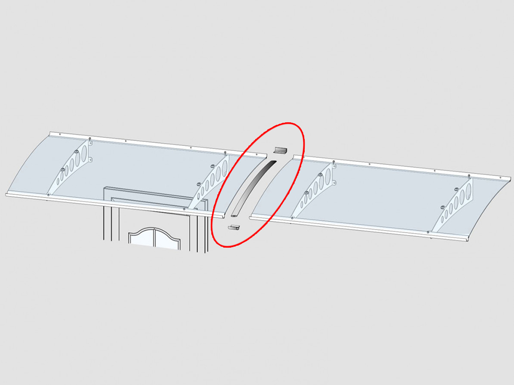 Diel spojovací pre vchodové striešky GUTTAVORDACH PT/G, PT/GR, PT/ET