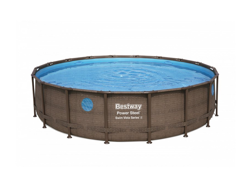 Nadzemný bazén kruhový Power Steel Wood Swim Vista