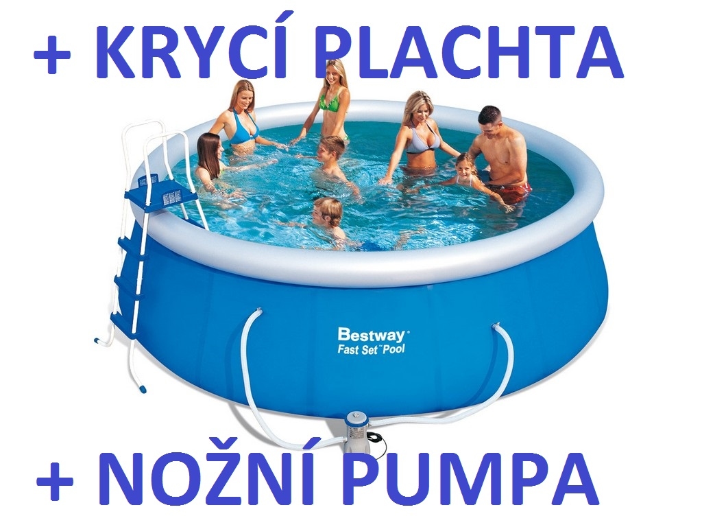 Bazén rodinný 457 x 122 cm + krycia plachta, nožná pumpa