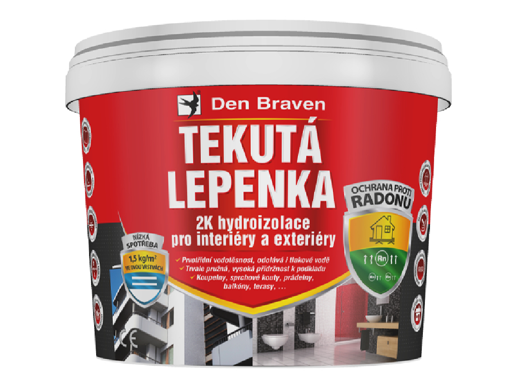 Lepenka tekutá, 2K hydroizolácia, Deň braven