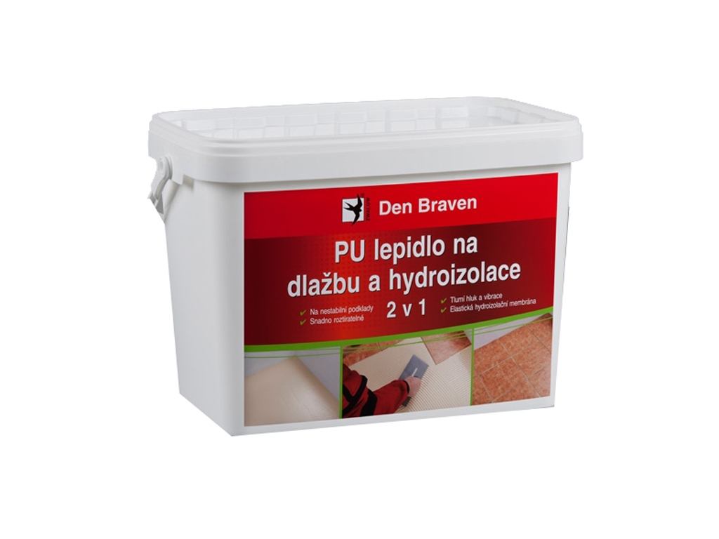 Lepidlo PU na dlažbu a hydroizolácia 2v1, Den Braven