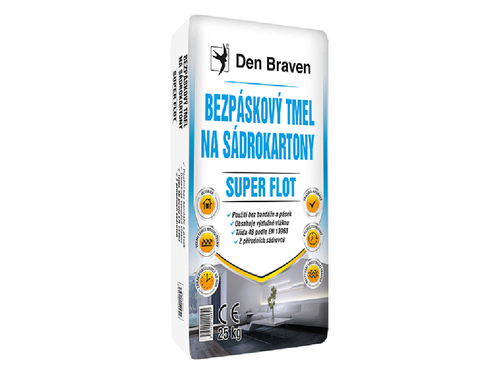 Tmel bezpáskový na sadrokartóny SUPER FLOT, Den Braven