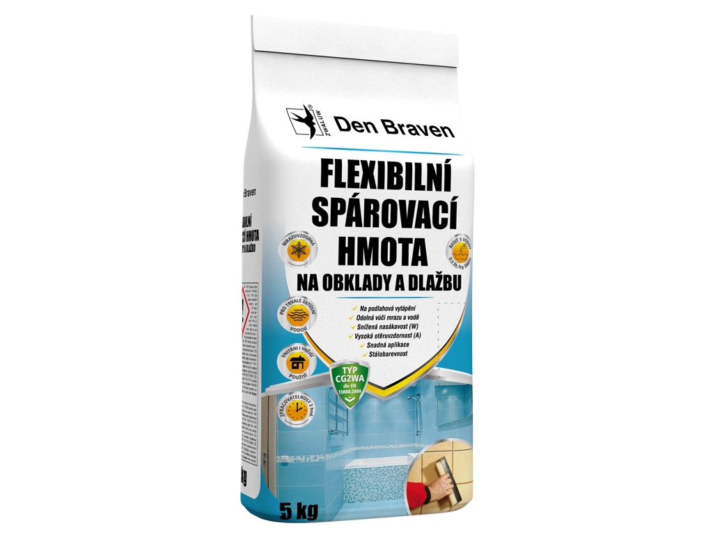 Hmota flexibilná škárovacia na obklady a dlažbu QUARTZ FUGEN FLEX, Den Braven
