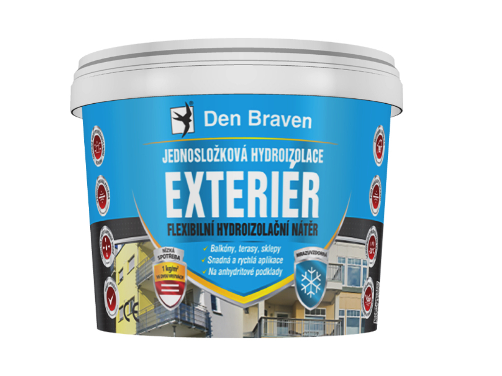 Hydroizolácia jednozložková EXTERIÉR, Den Braven