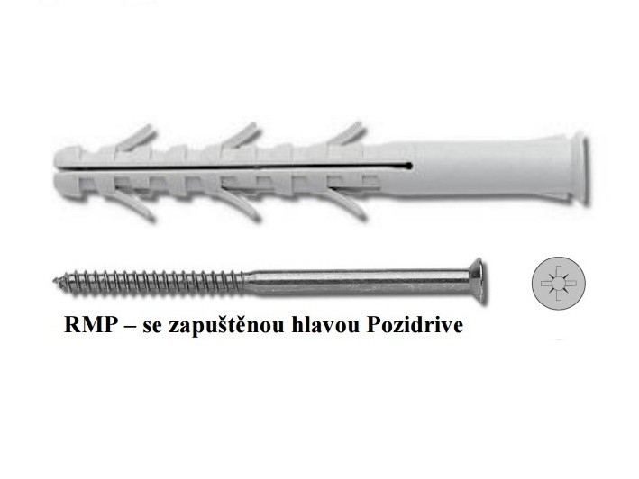 Hmoždinka rámová RMP s skrutkou so zápustnou hlavou a krížovou drážkou