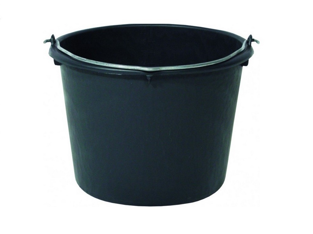 Vedro stavebné z HDPE s vystuženými okrajmi a oceľovým madlom