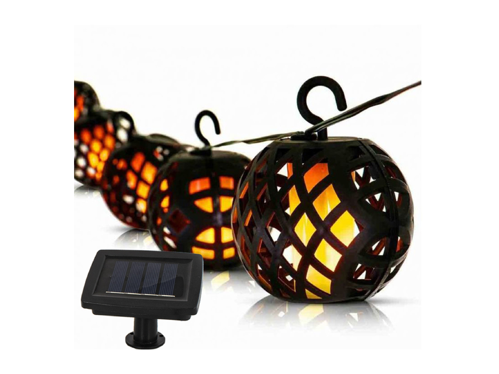 Reťaz svetelná solárna LED, 6 lampášov, Garden King