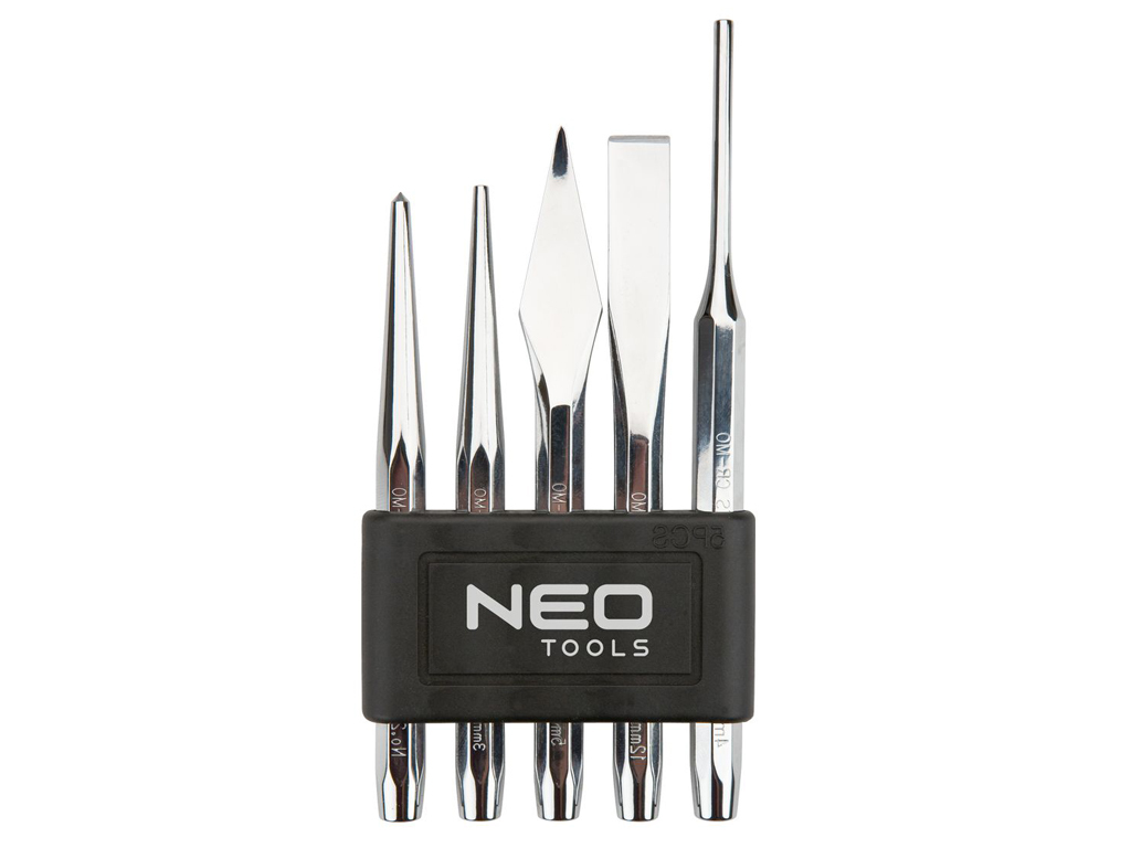 Sada sekáčov a priebojníkov, CrMo, 5-dielna, NEO tools