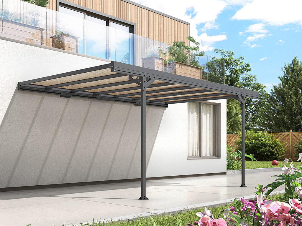 Prístrešok na auto hliníkový, TRIGANO JARDIN MISTRAL WALL