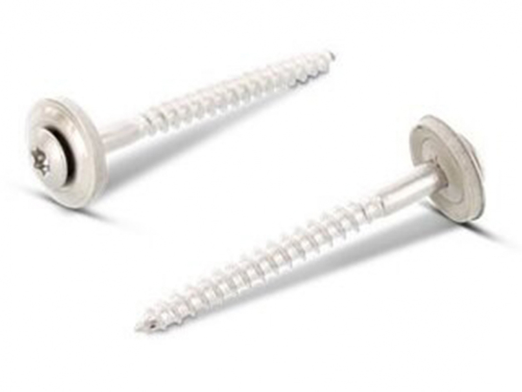 Skrutka do dreva so šošovkovou hlavou a TORX drážkou, tesniaca podložka, nerez A2