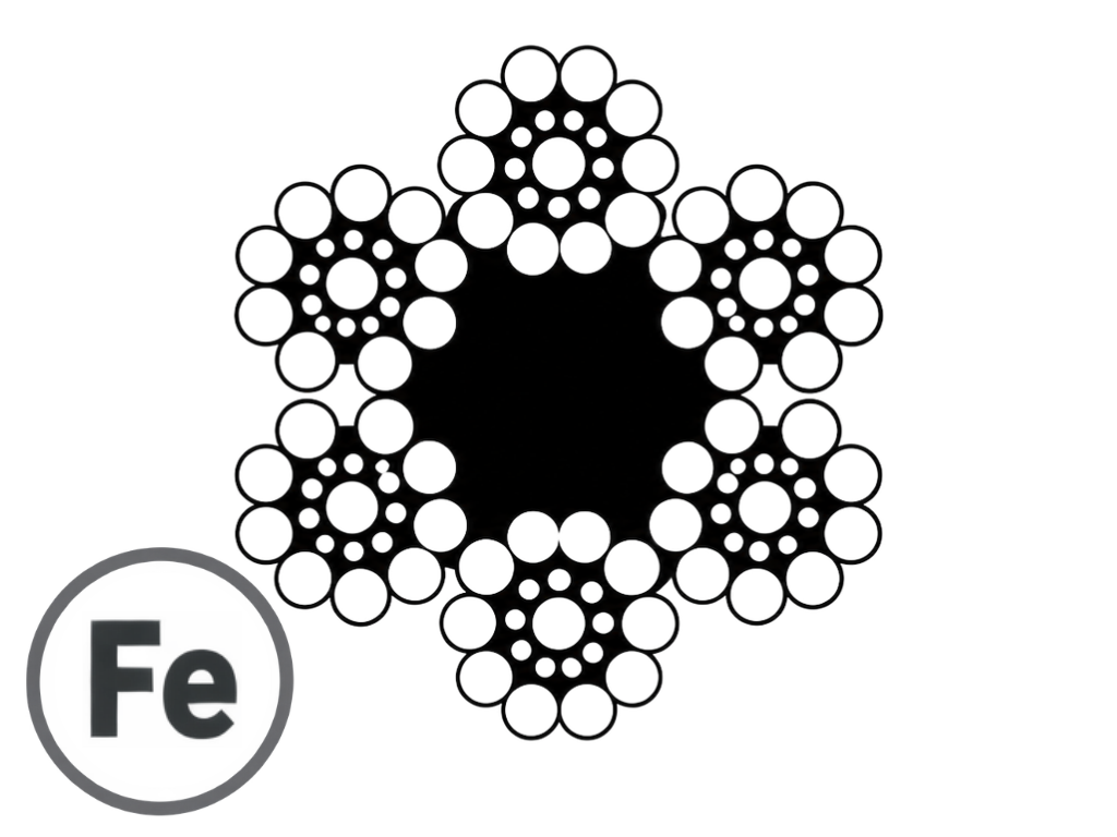 Lano oceľové SEAL (6x19+S-FC), holé