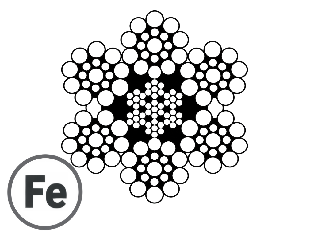 Lano oceľové SEAL (6x19+S-IWRC), holé