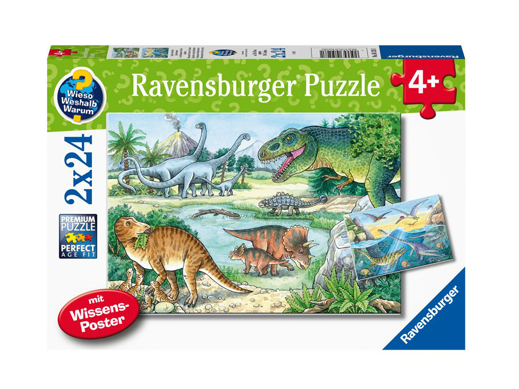 Puzzle dinosaury 2x24 dielikov