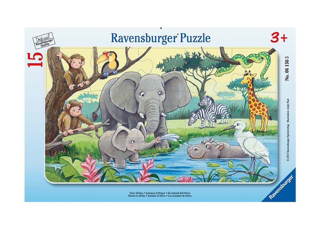 Puzzle africké zvieratá 15 dielikov