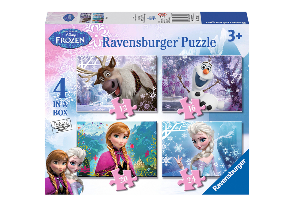 Puzzle Ľadové kráľovstvo 4v1 12/16/20/24 dielikov