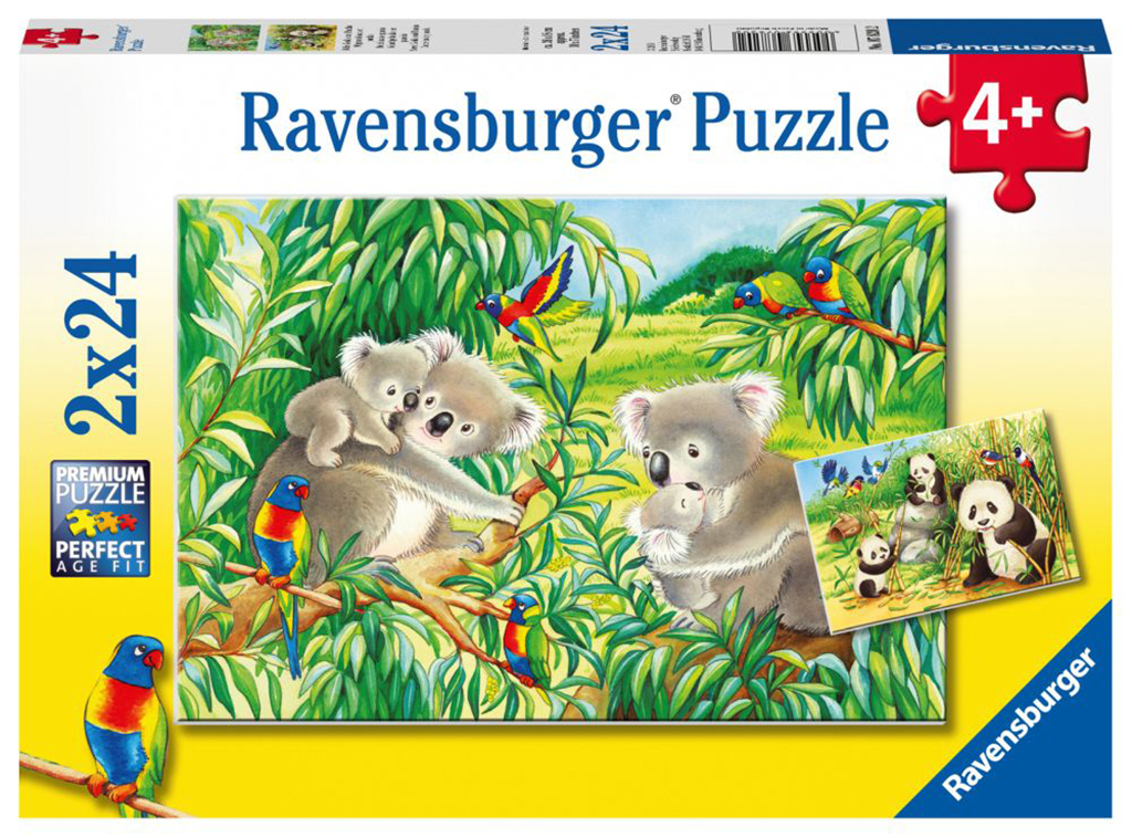 Puzzle Roztomilé koaly a pandy 2x24 dielikov