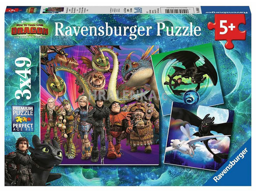 Puzzle Ako vycvičiť draka 3 3x49 dielikov