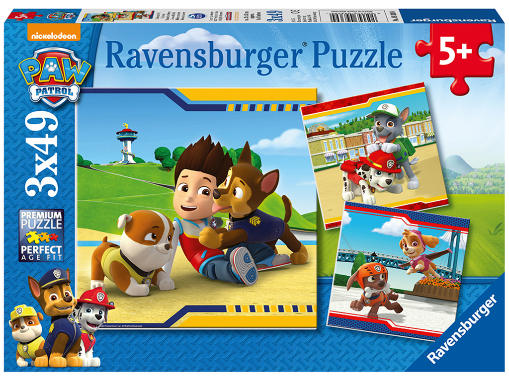 Puzzle Labková Patrola: Chlpatí hrdinovia 3x49 dielikov