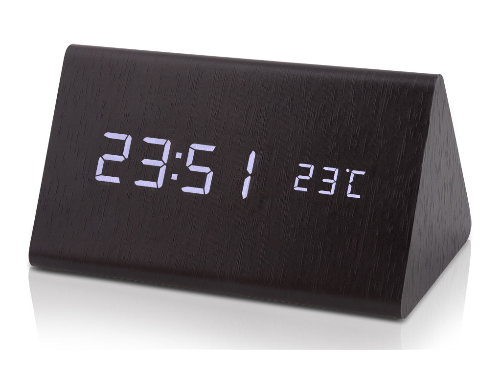 Drevený digitálny LED budík WAC-027