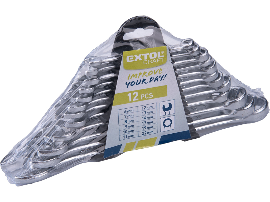 Sada očkoplochých kľúčov, 6-22 mm, 12 dielov, EXTOL CRAFT