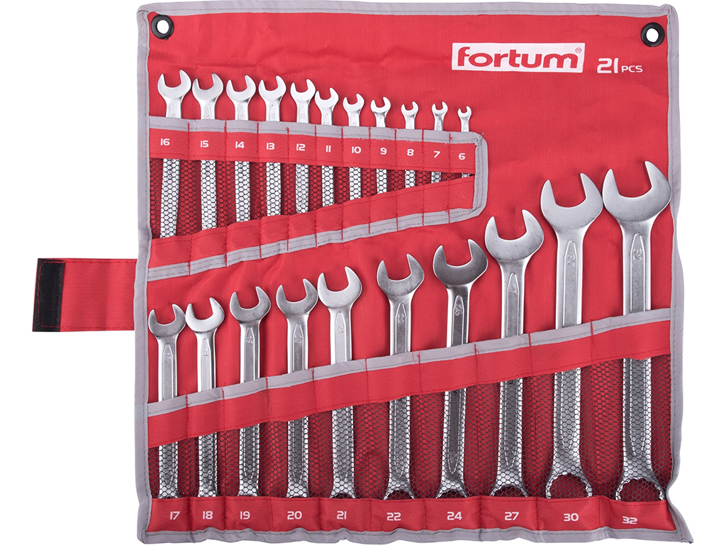 Sada očkoplochých kľúčov, 6-32 mm, 21 dielov, FORTUM