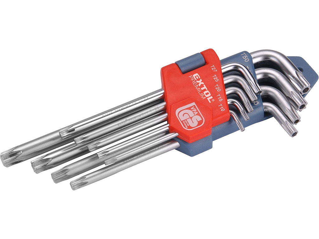 Sada TORX kľúčov, T10-50, 9 dielov, EXTOL PREMIUM