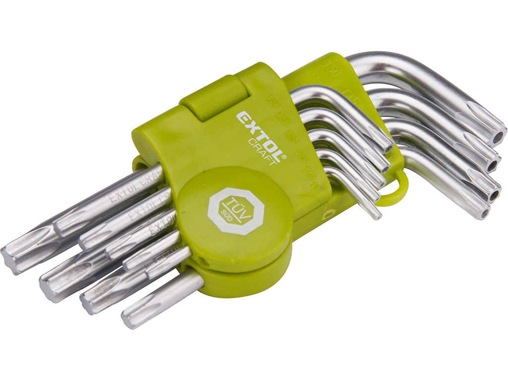 Sada krátkych TORX kľúčov, T10-50, 9 dielov, EXTOL CRAFT