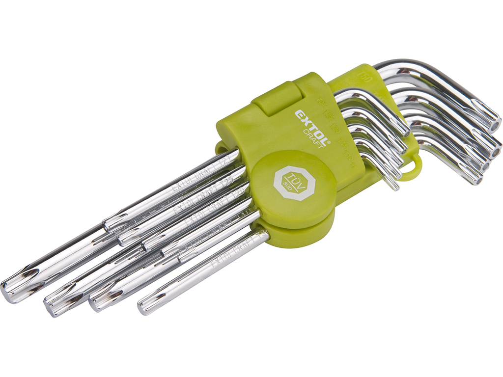 Sada TORX kľúčov, T10-50, 9 dielov, EXTOL CRAFT
