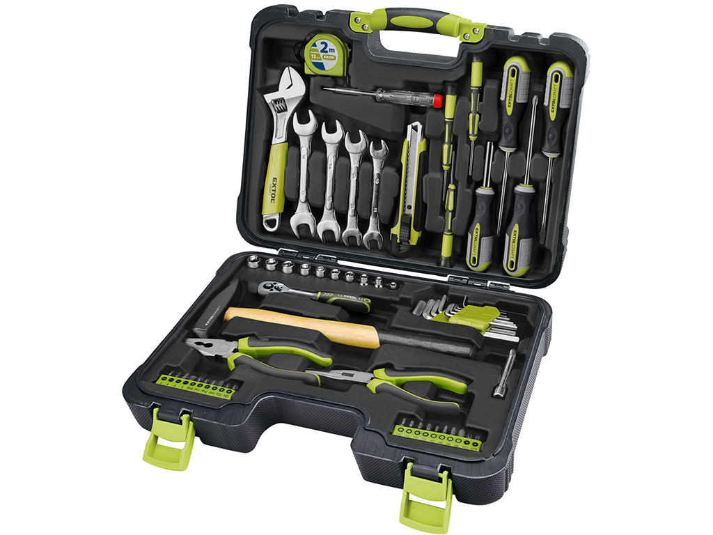 Gola sada s náradím, 1/4", 59 dielov, EXTOL CRAFT