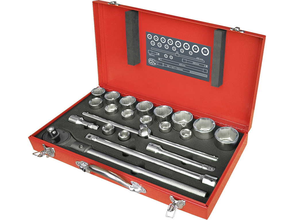 Gola sada 3/4", 22 dielov, EXTOL PREMIUM