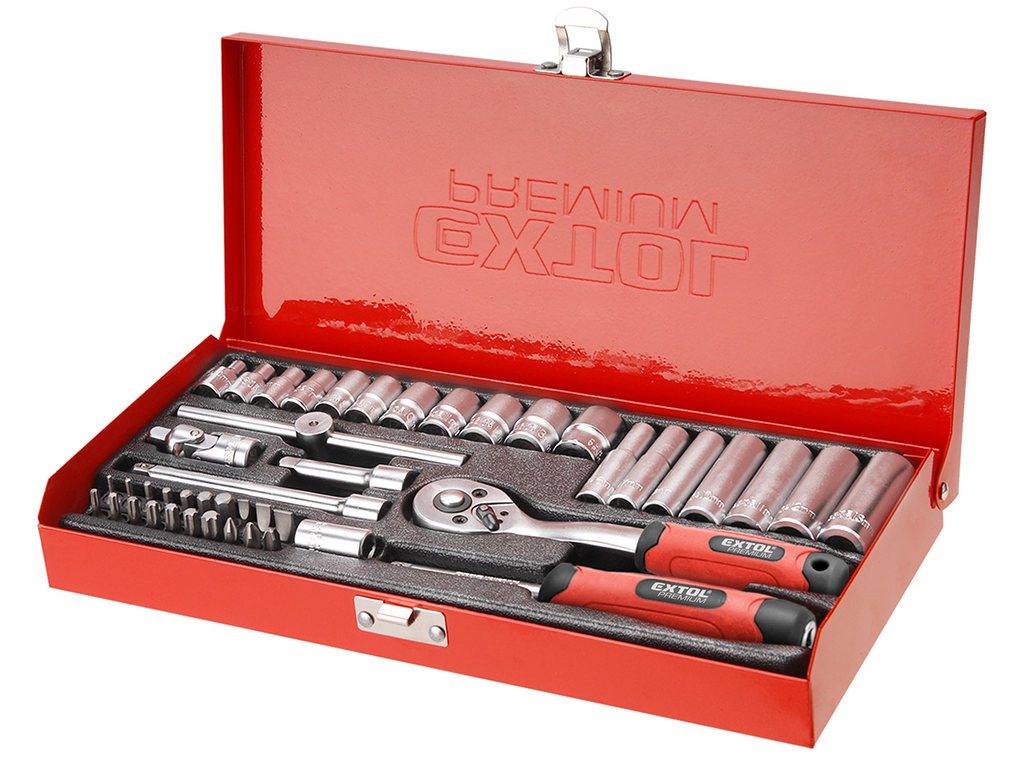 Gola sada 1/4", 45 dielov, EXTOL PREMIUM