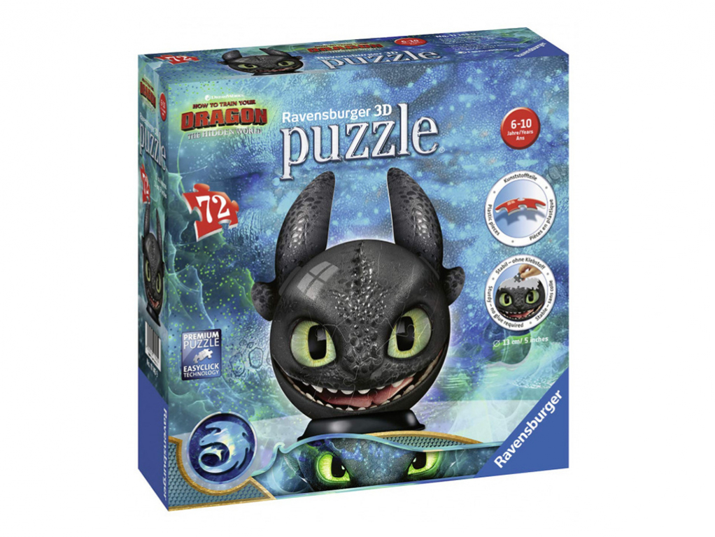 Puzzle-Ball Ako vycvičiť draka 3: Bezzubka 72 dielikov