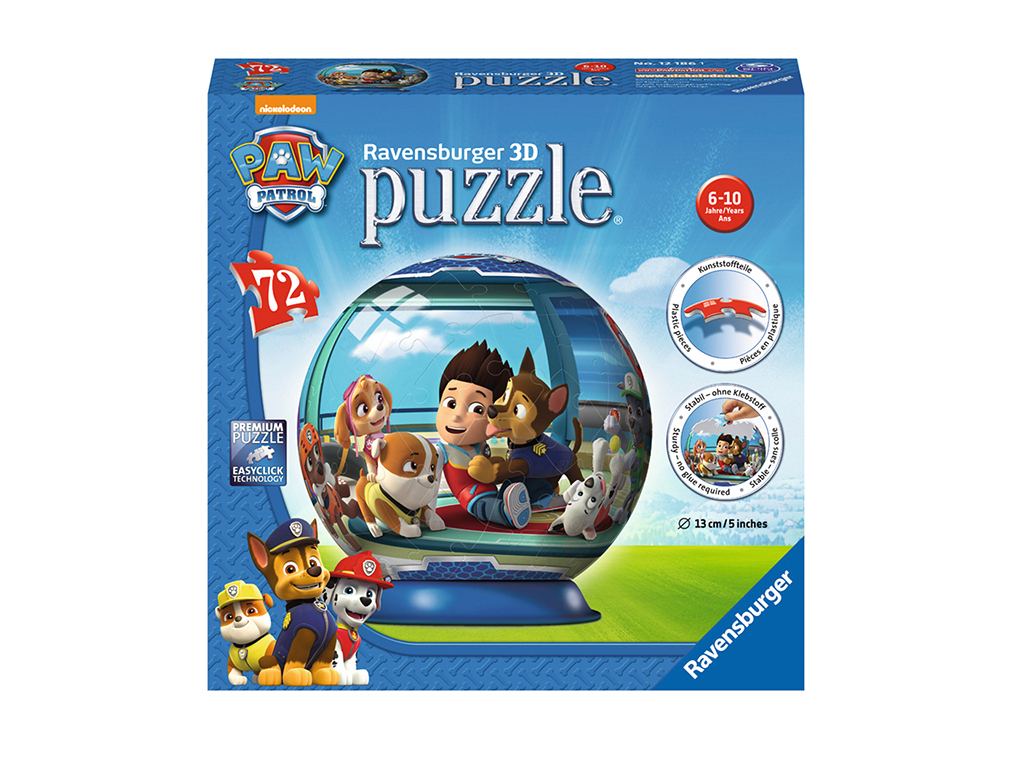 3D puzzleball Labková Patrola 72 dielikov