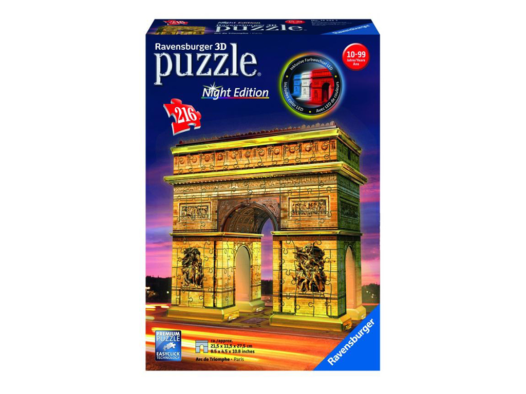 3D puzzle Víťazný oblúk, Nočná edícia 216 dielikov