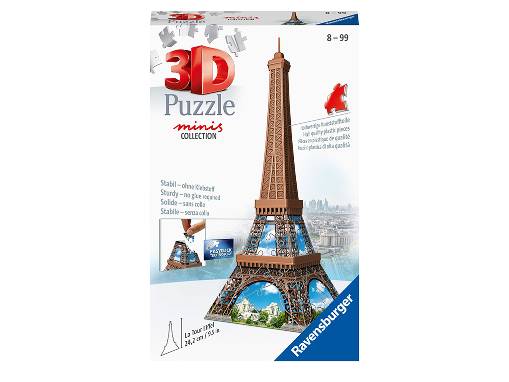 3D puzzle Mini budova - Eiffelova veža 54 dielikov