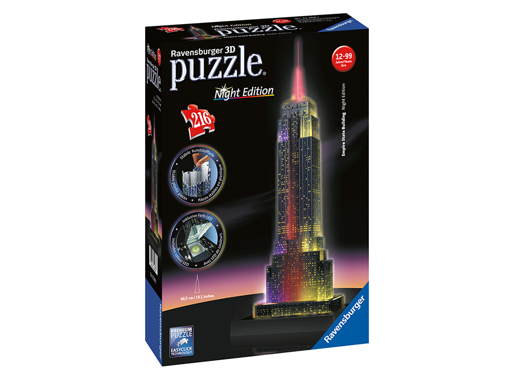 3D puzzle Empire State Building, Nočná edícia 216 dielikov