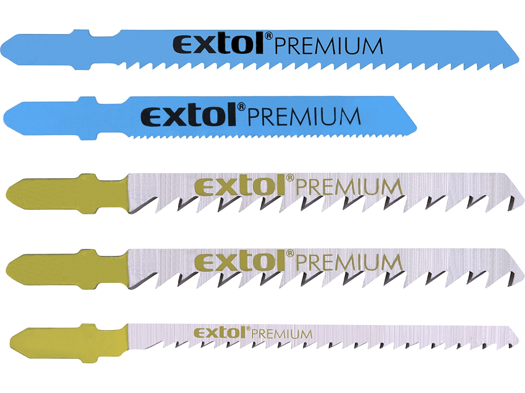 Sada pílových listov do priamočiarej píly-mix, 5 ks, BiMetal, HSS, HCS, EXTOL PREMIUM