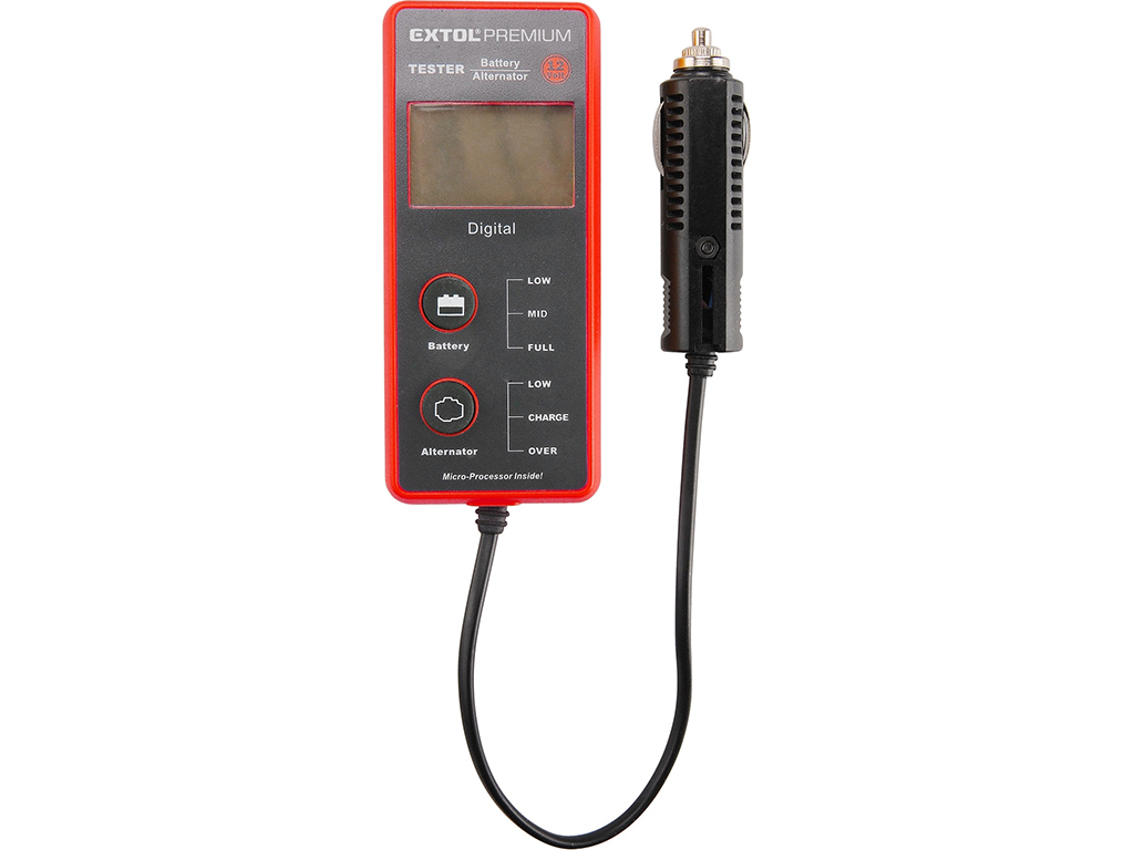 Tester autobatérie a alternátora, digitálny, EXTOL PREMIUM
