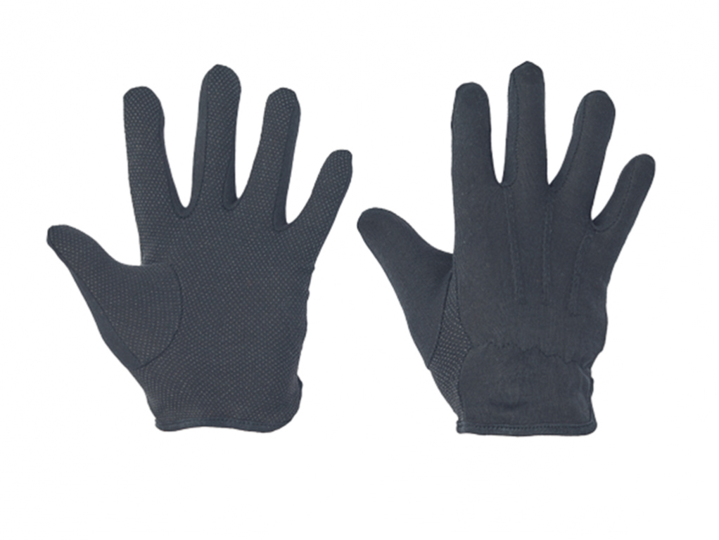 Rukavice bavlnené s PVC terčíkmi BUSTARD BLACK, CERVA