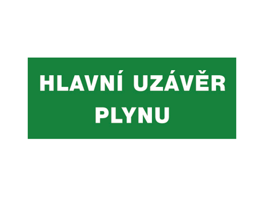 Tabuľka bezpečnostná - Hlavný uzáver plynu