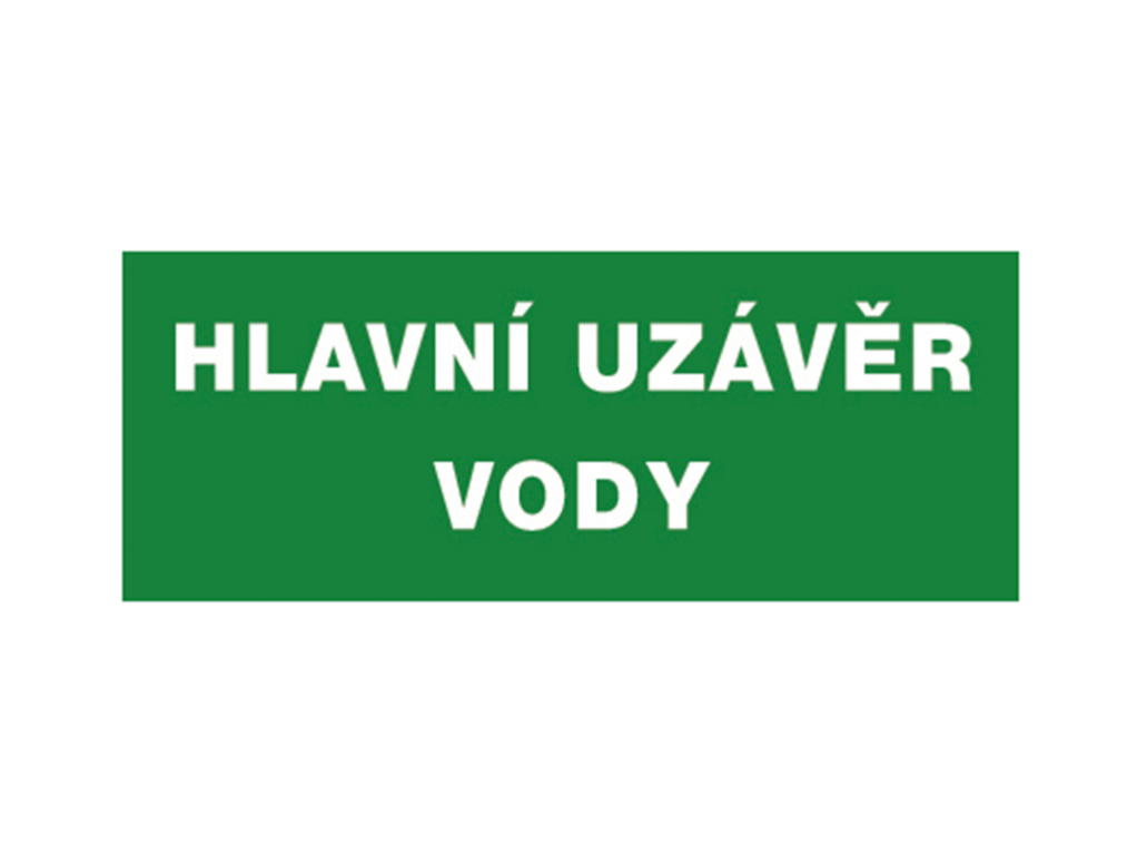 Tabuľka bezpečnostná - Hlavný uzáver vody