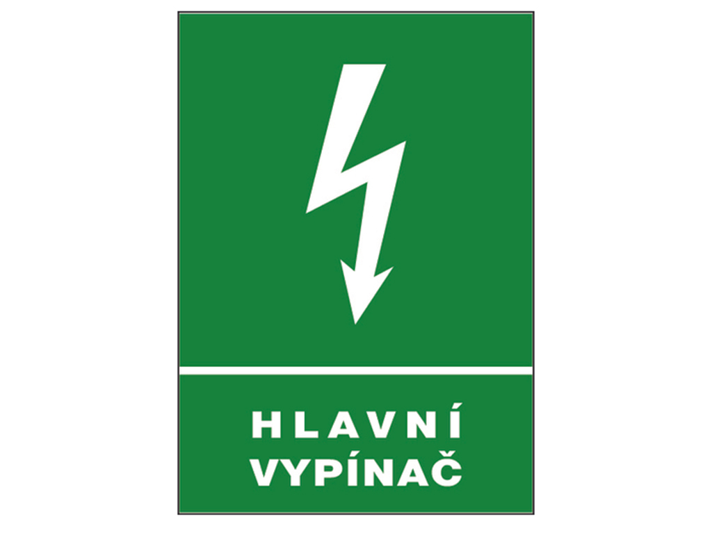 Tabuľka bezpečnostná - Hlavný vypínač